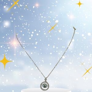 1 carat pale blue Moissanite necklace